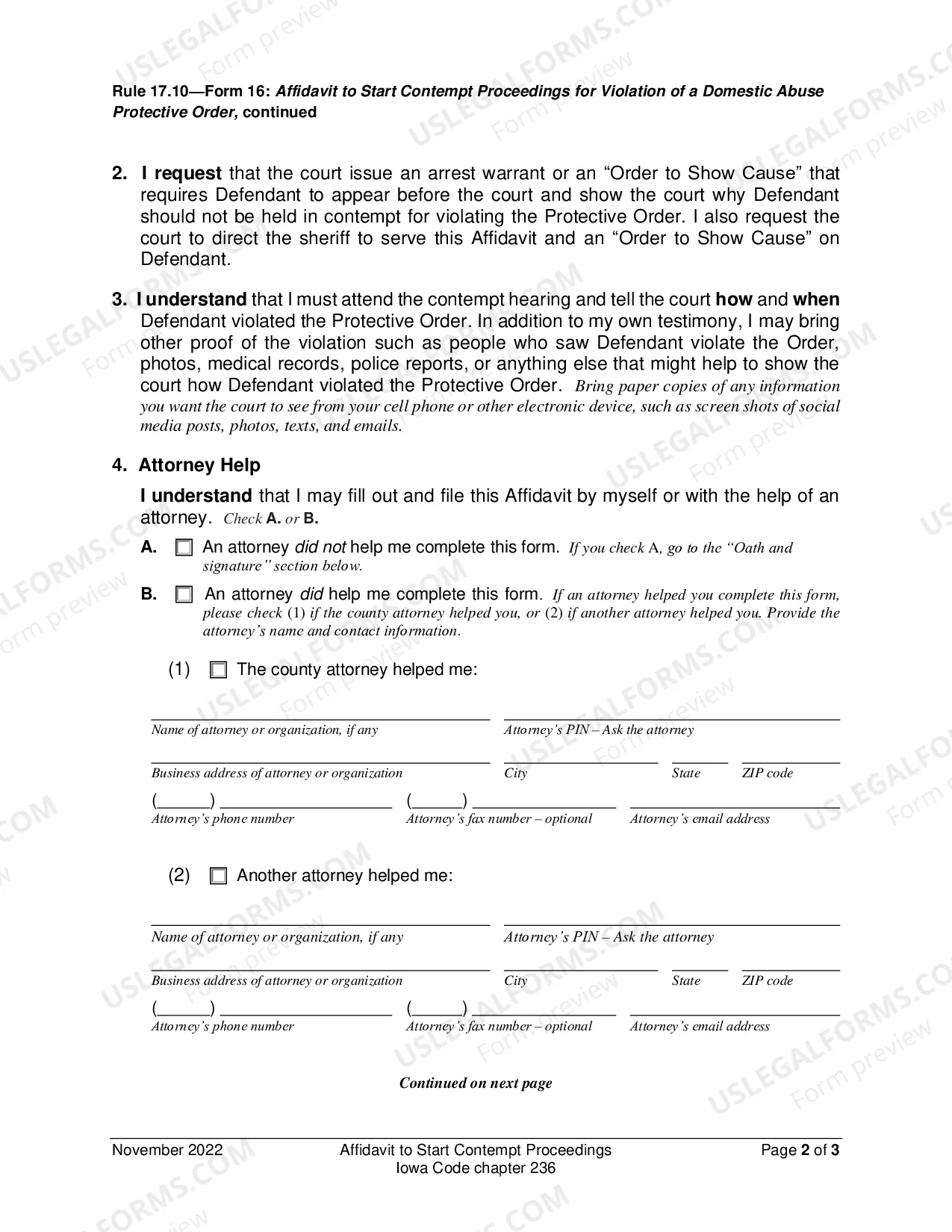 Preview Affidavit to Start Contempt Proceedings (494.80 KB)