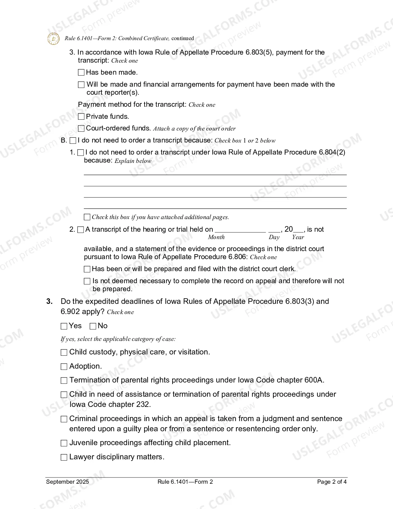 Preview Combined Certificate