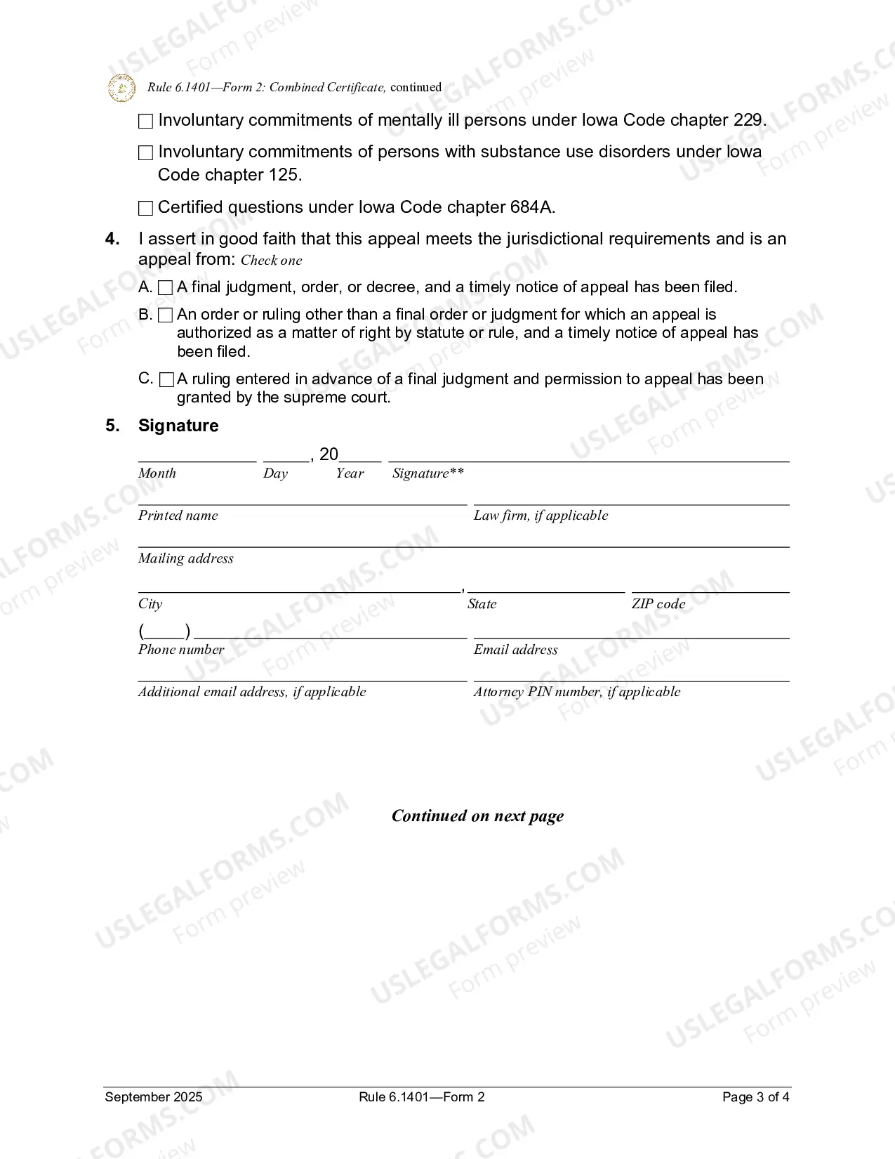 Preview Combined Certificate