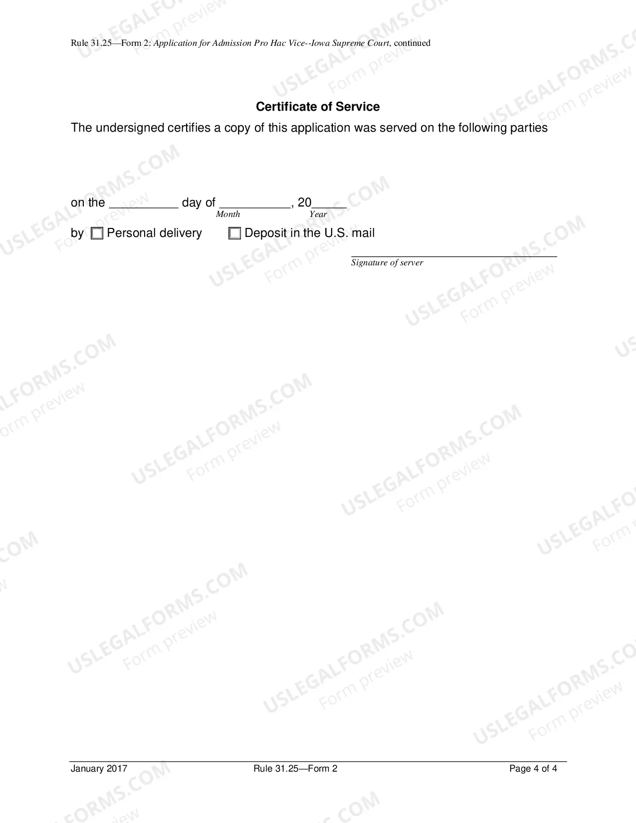 Preview Application For Admission Pro Hac Vice Iowa Supreme Court