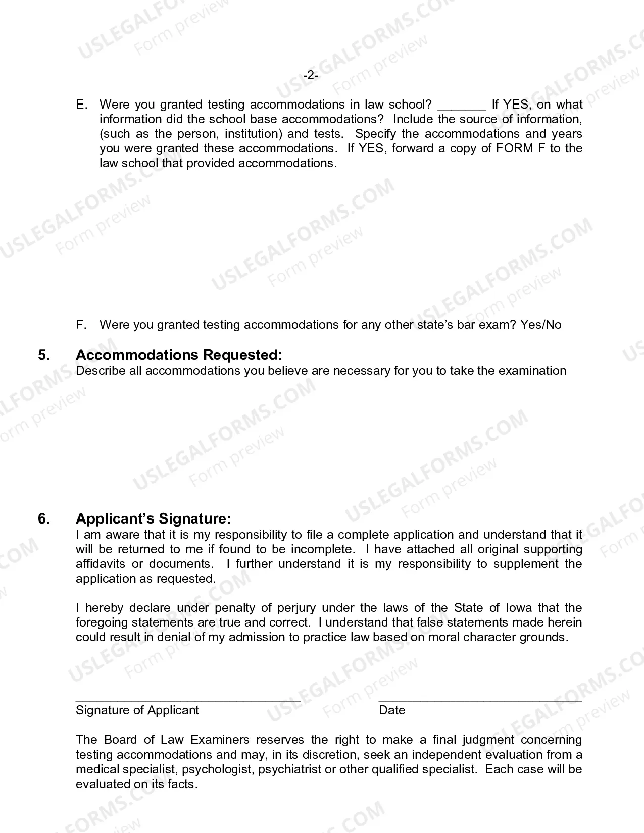 Preview Application For Testing Accommodations - Form A