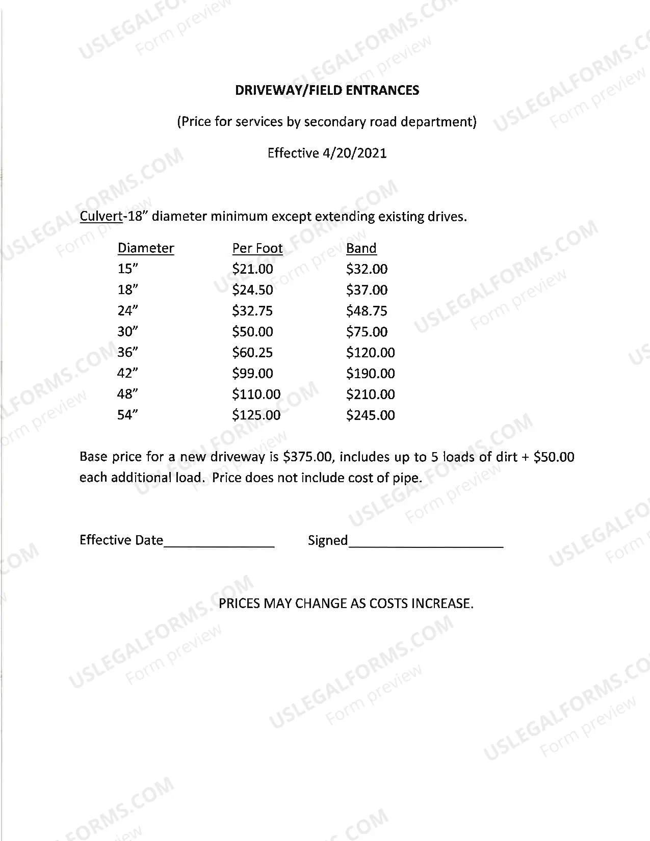 Preview Entrance Permit Application