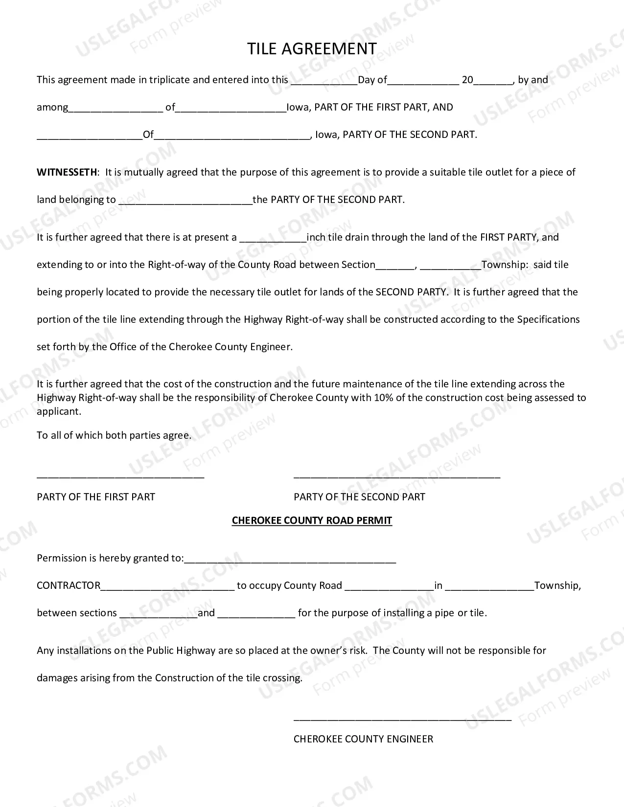 Preview Tile Agreement