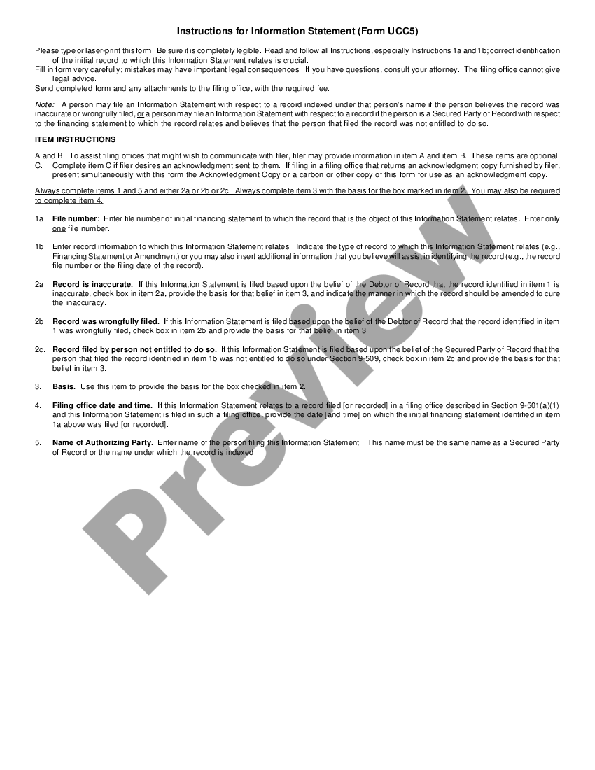 Iowa UCC5 Correction Statement US Legal Forms