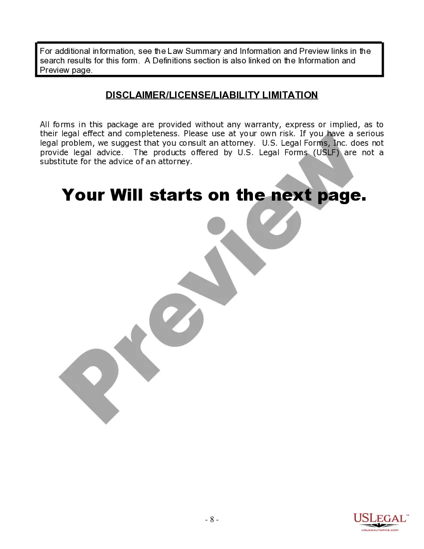 Preview Last Will and Testament for Single Person with No Children