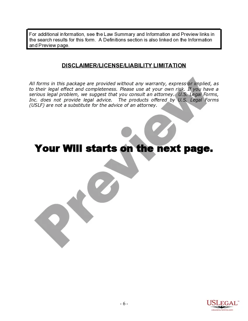 Preview Last Will and Testament for Divorced Person Not Remarried with Adult and Minor Children