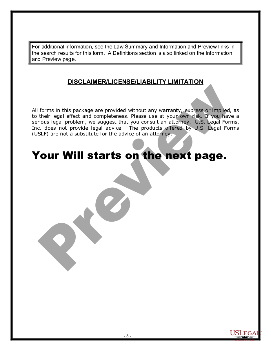 page 5 Legal Last Will and Testament Form for Married person with Adult Children preview