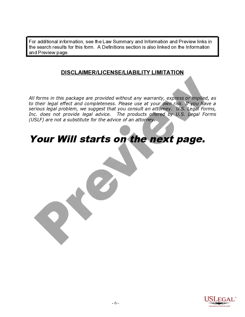 Preview Last Will and Testament for Married person with Adult Children