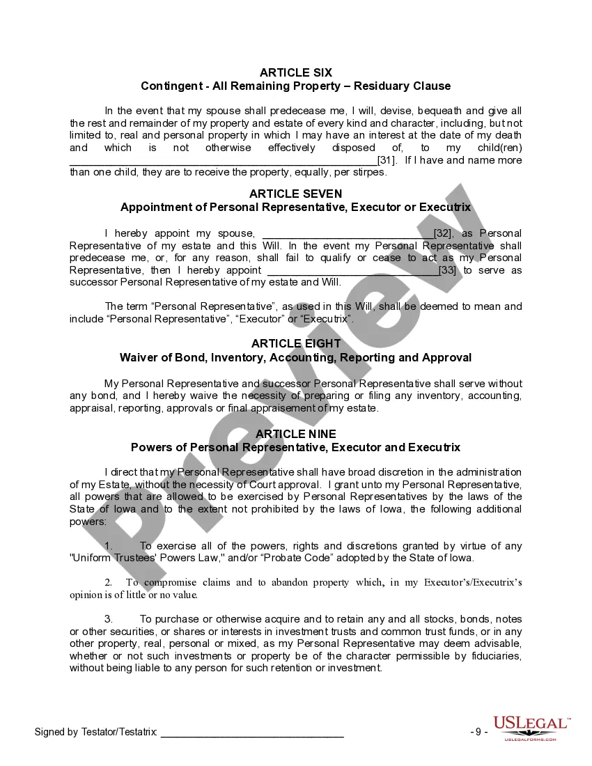 Preview Mutual Wills Package with Last Wills and Testaments for Married Couple with Adult Children