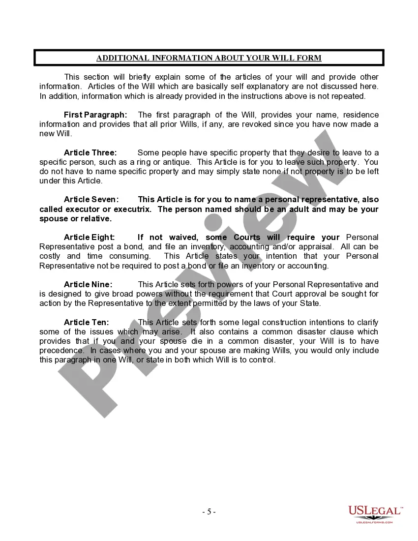 Preview Mutual Wills Package with Last Wills and Testaments for Married Couple with Adult Children