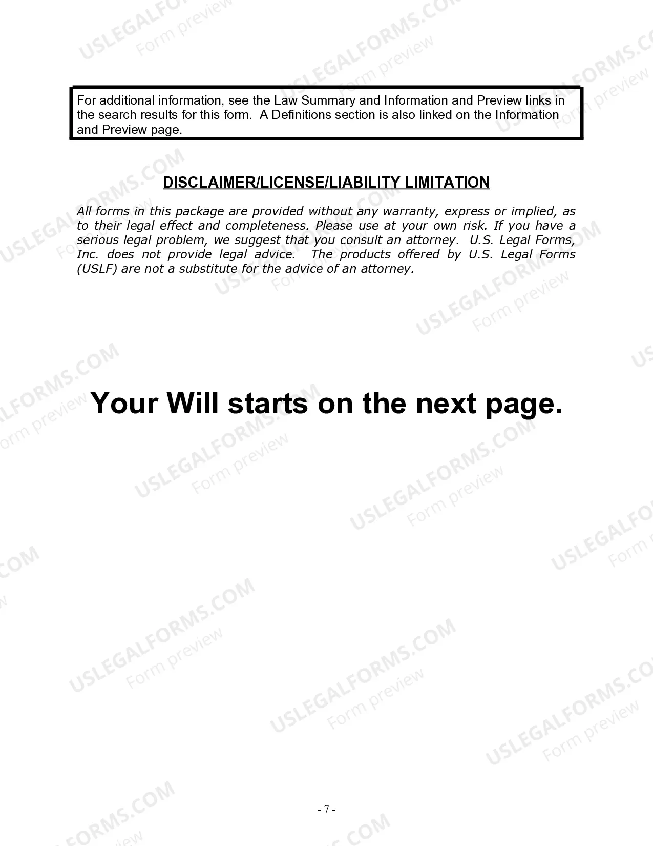 Preview Last Will and Testament for Married Person with Adult and Minor Children