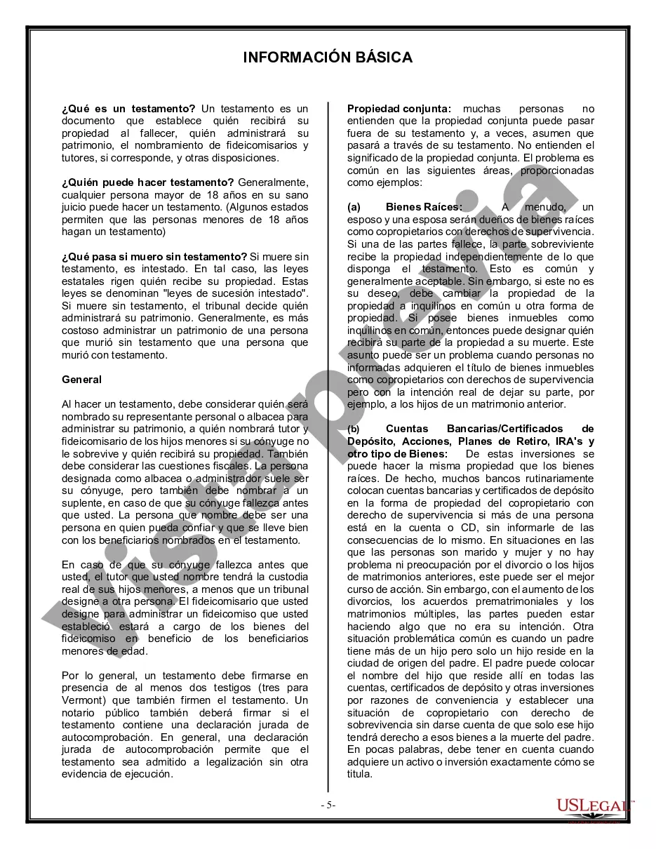 Preview Formulario de testamento y última voluntad legal para viuda o viudo con hijos adultos