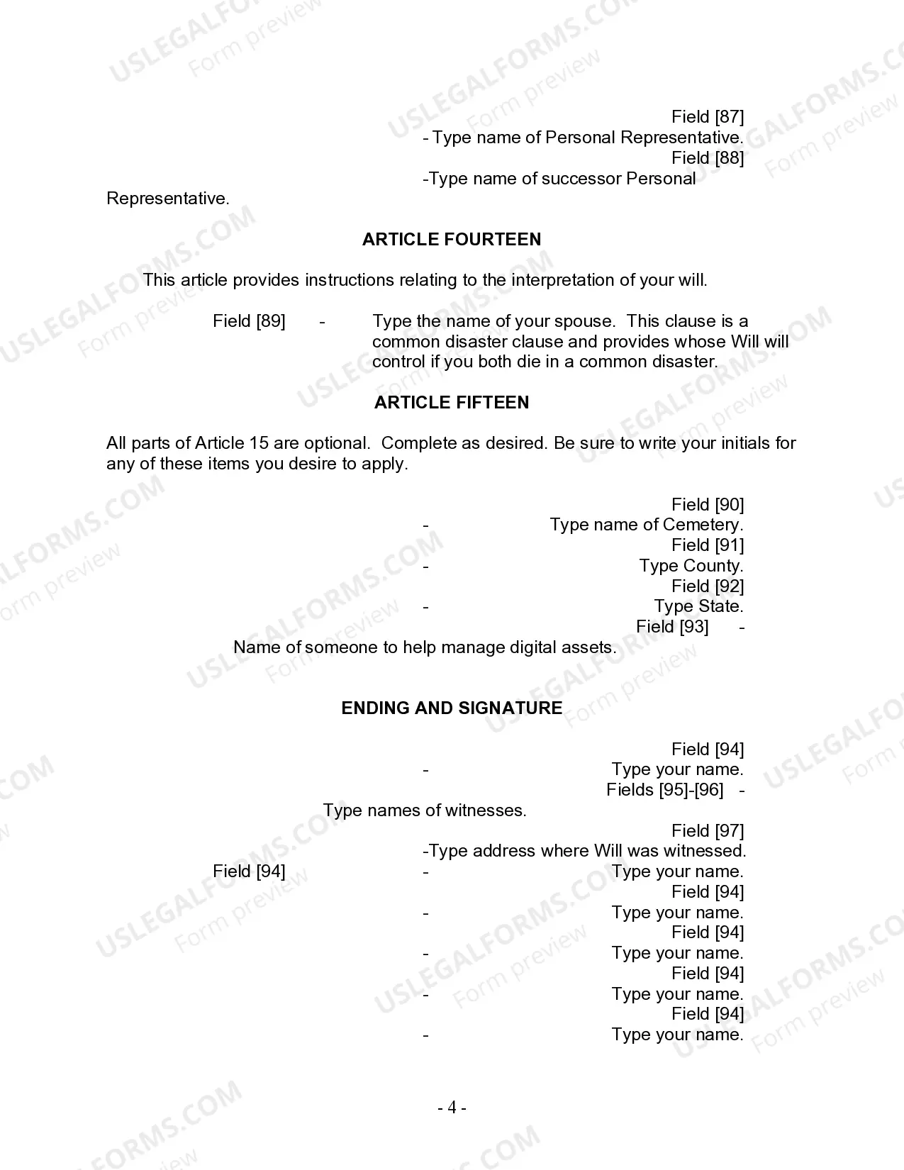 Preview Last Will and Testament for Divorced and Remarried Person with Mine, Yours and Ours Children