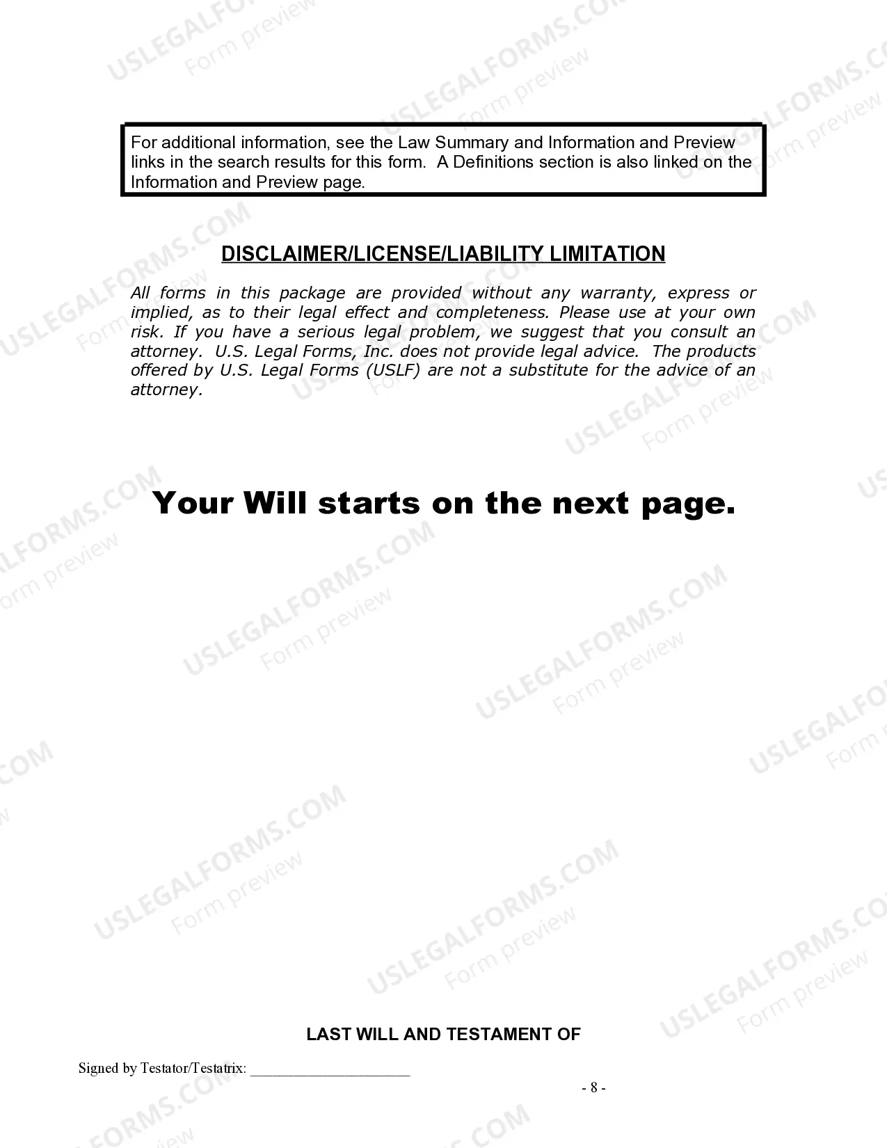 Preview Last Will and Testament for Divorced and Remarried Person with Mine, Yours and Ours Children