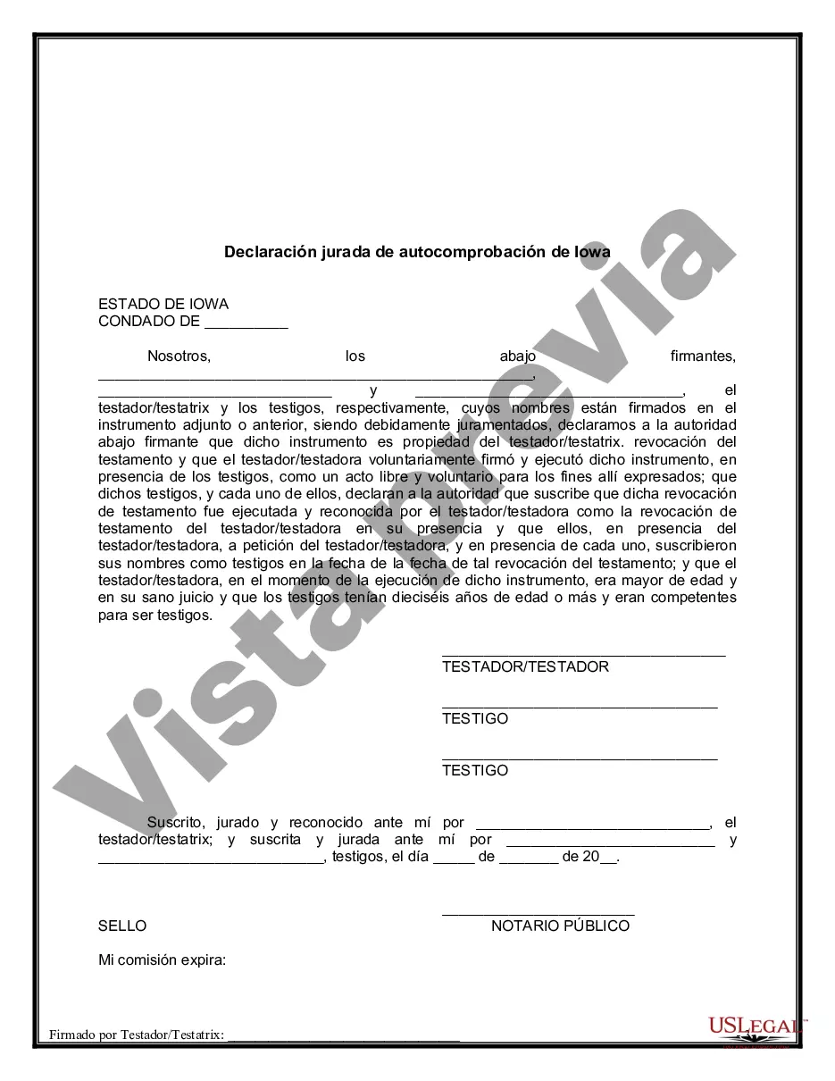 Preview Revocación por escrito del testamento