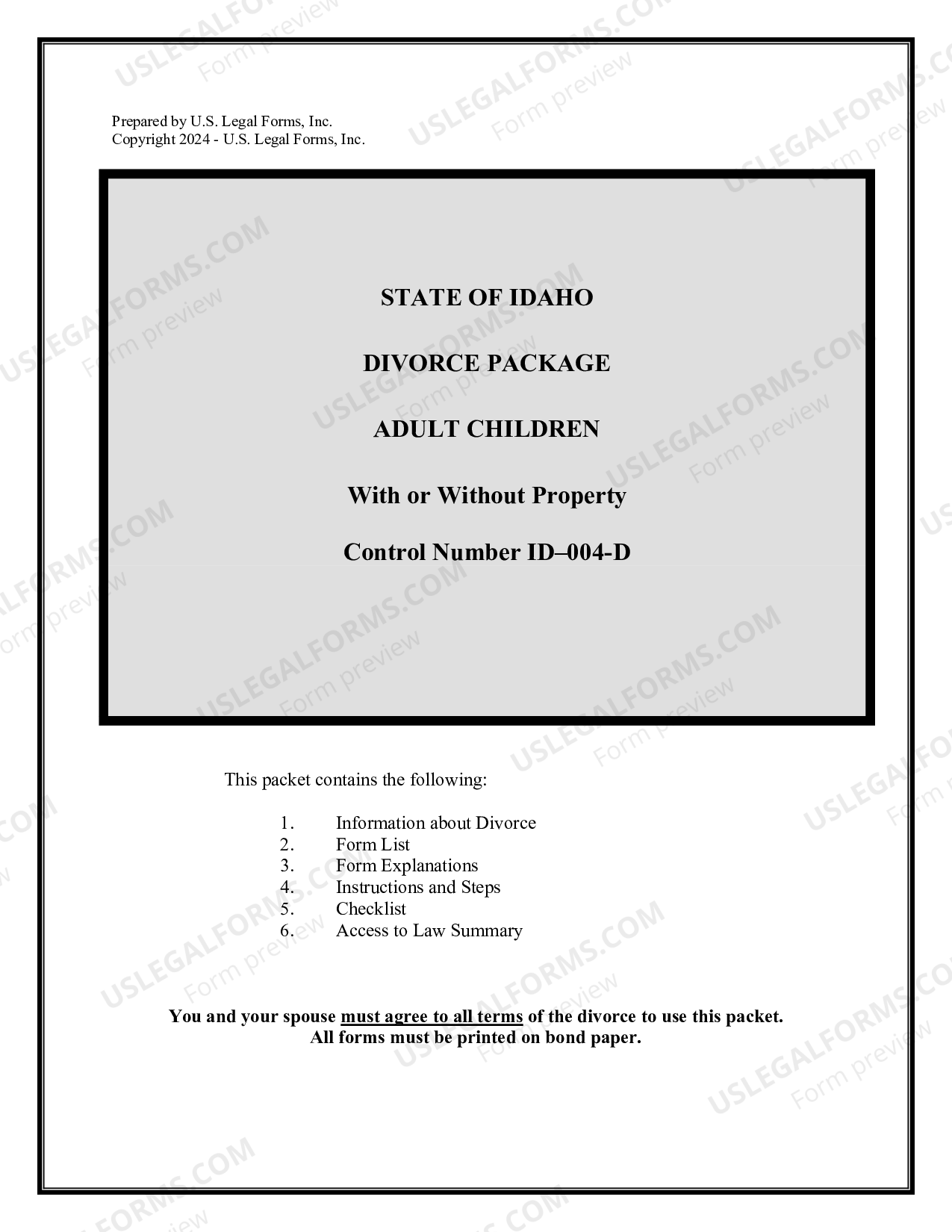 Idaho No Idaho No Fault Divorce US Legal Forms