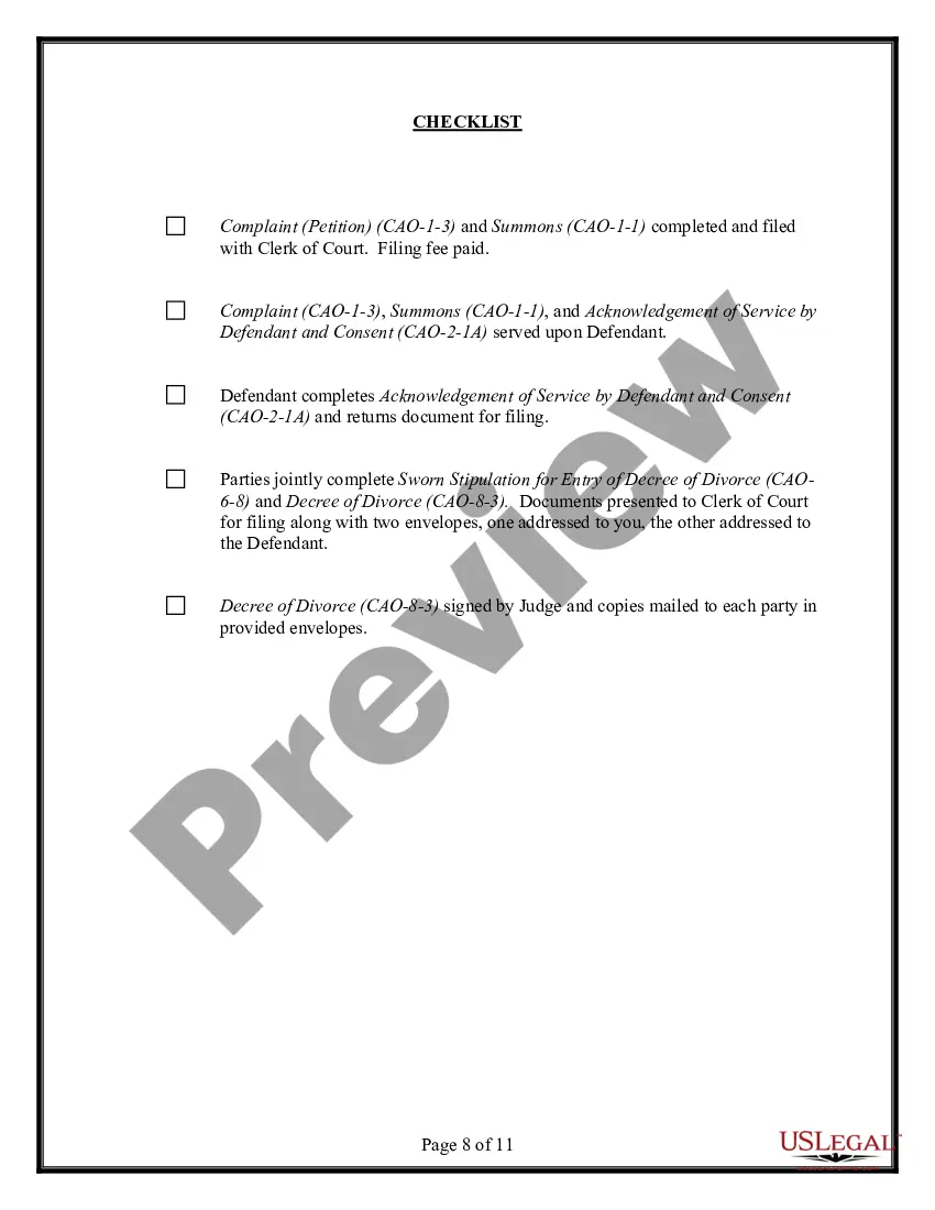 Preview Idaho No-Fault Uncontested Agreed Divorce Package for Dissolution of Marriage with Adult Children and with or without Property and Debts