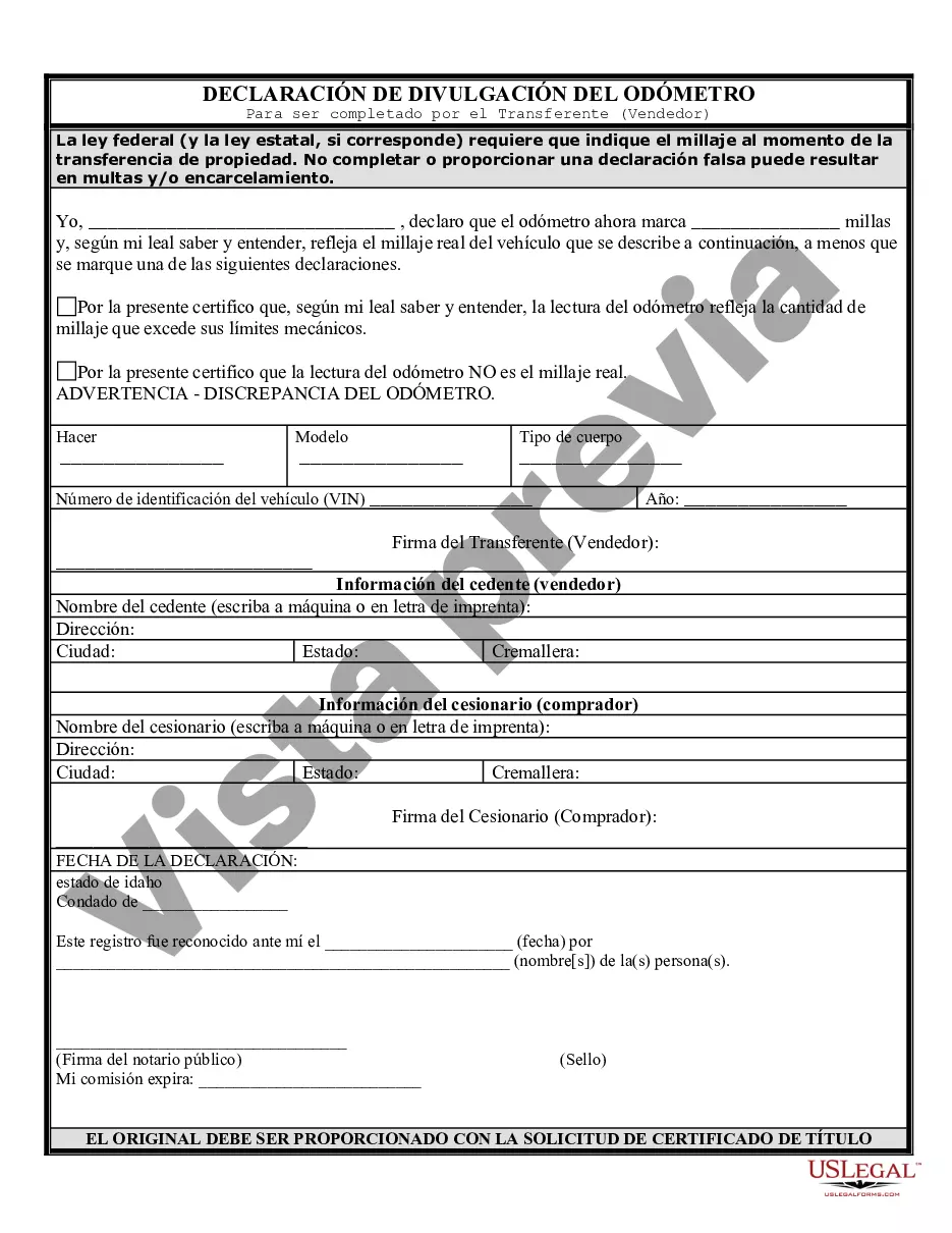 Preview Factura de Venta de Automóvil y Declaración de Odómetro