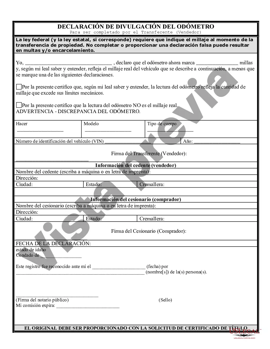 Preview Factura de venta de automóvil y estado de cuenta del odómetro para la venta tal como está