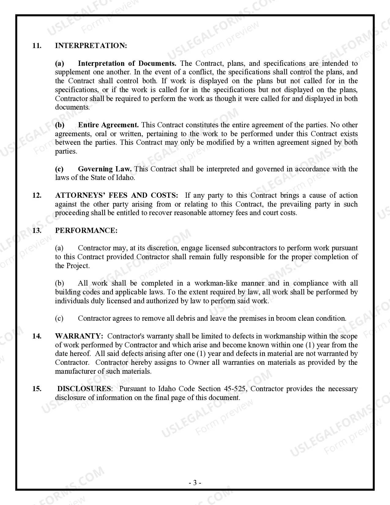 Preview Trim Carpenter Contract for Contractor