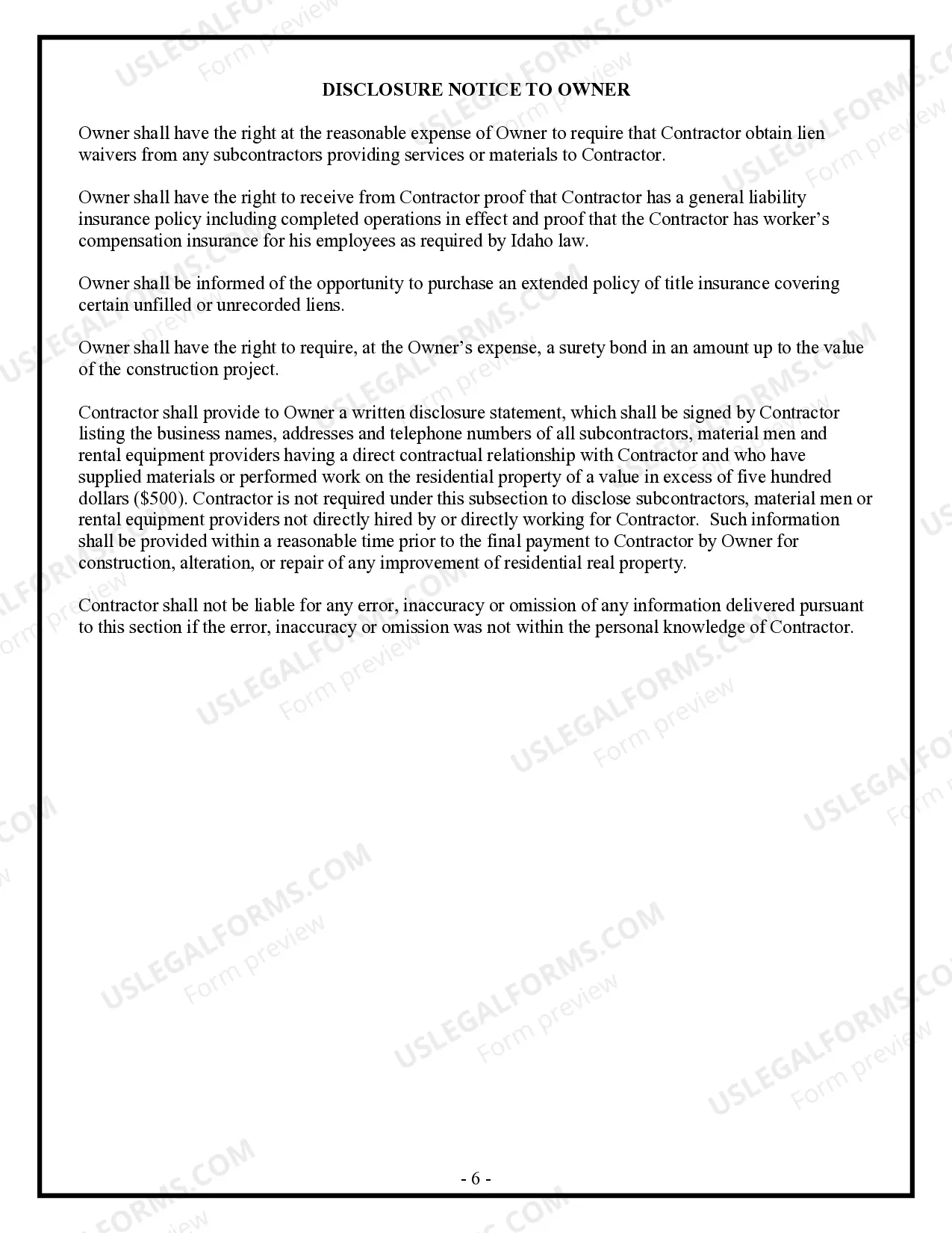 Preview HVAC Contract for Contractor