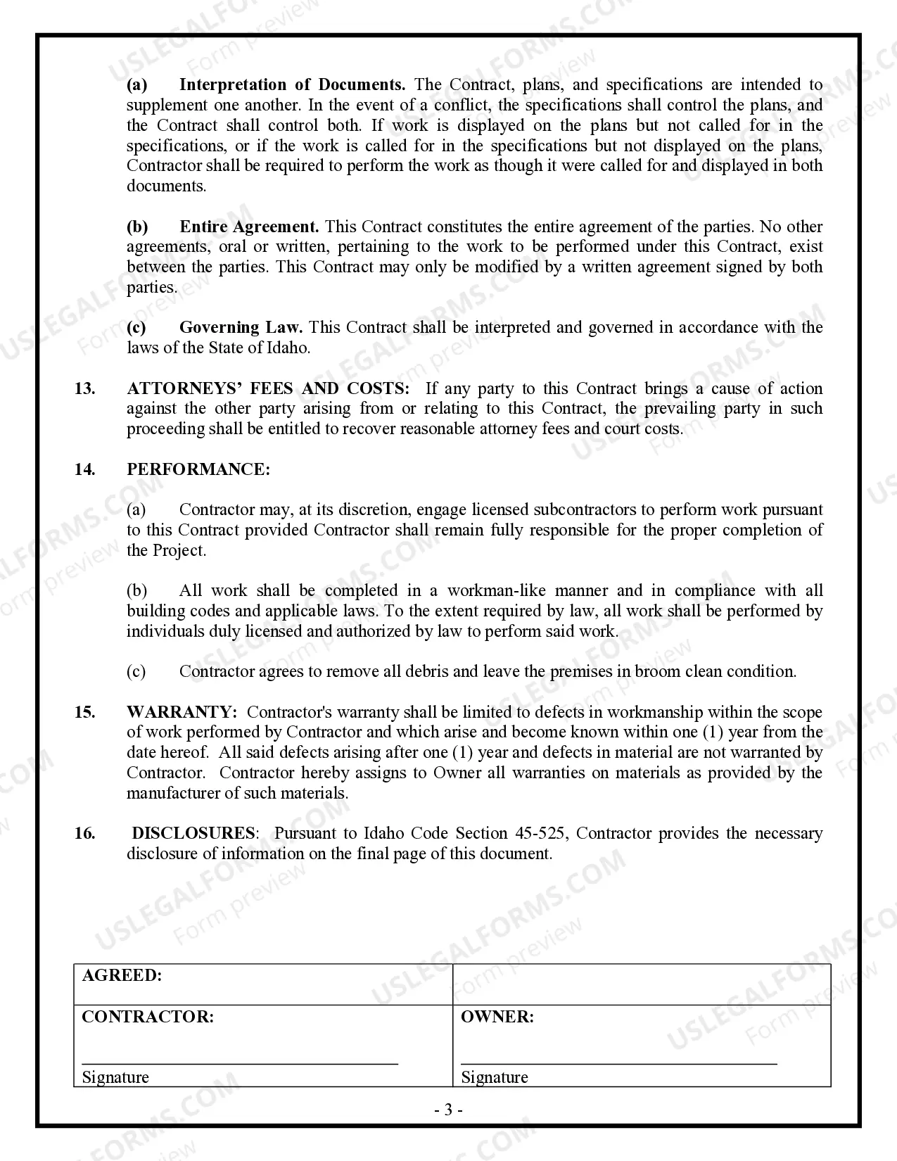 Preview Demolition Contract for Contractor