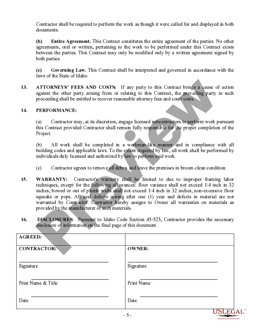 Preview Framing Contract for Contractor