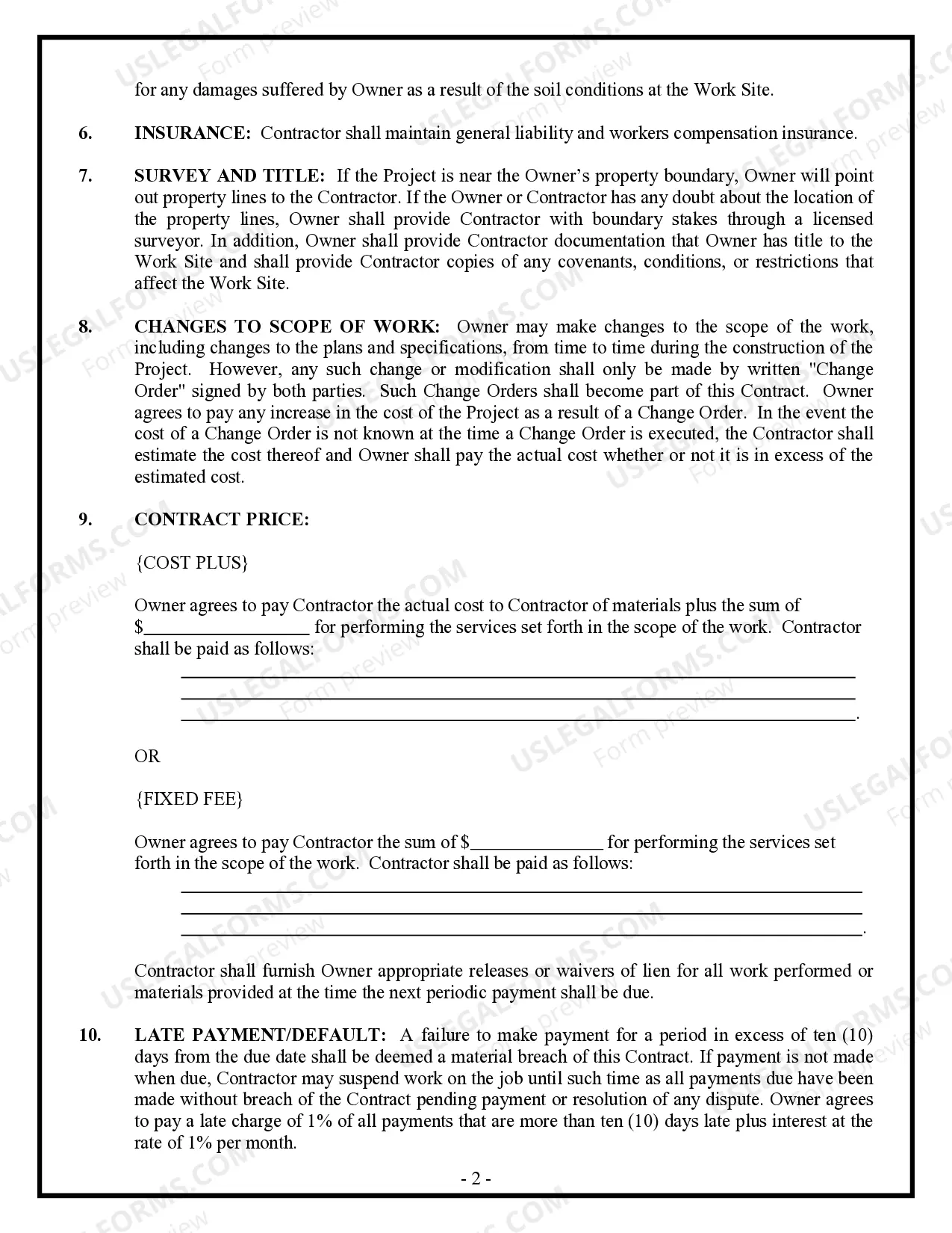 Preview Brick Mason Contract for Contractor