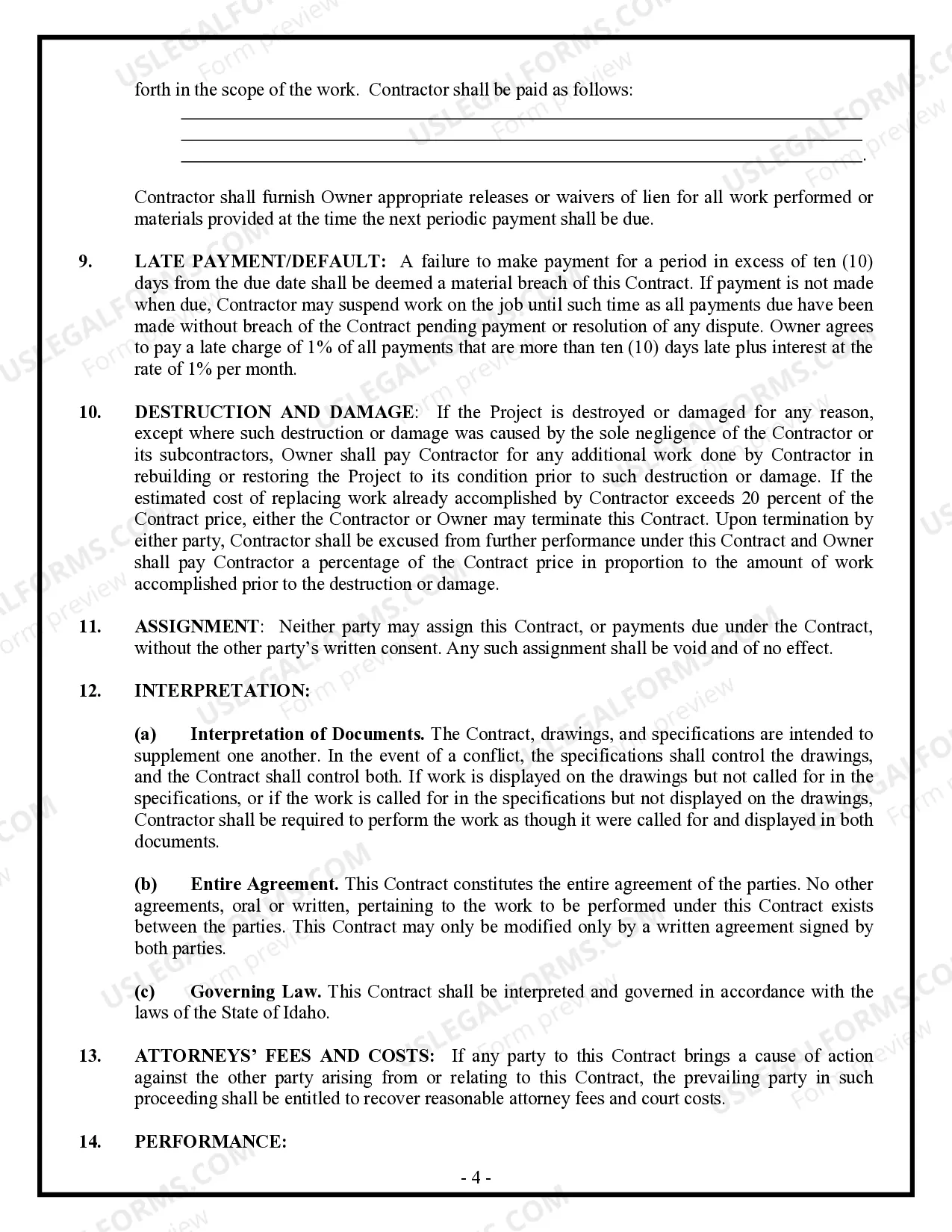 Preview Electrical Contract for Contractor