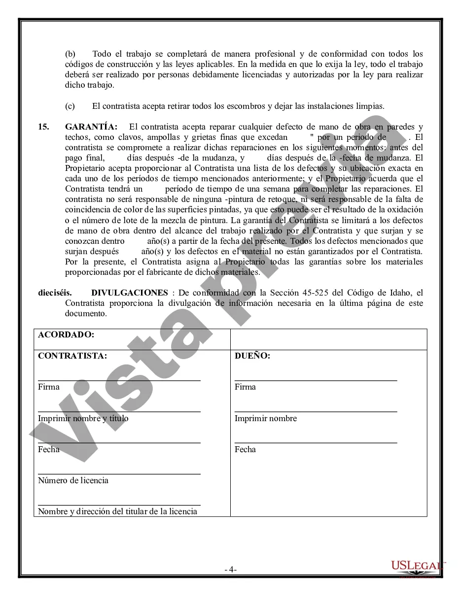 Preview Contrato de paneles de yeso de yeso para contratista