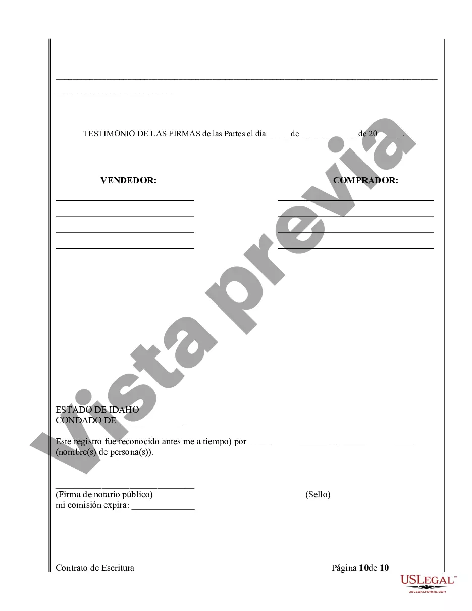 Preview Acuerdo o Contrato de Escritura de Venta y Compra de Bienes Raíces a/k/a Terreno o Contrato de Ejecución