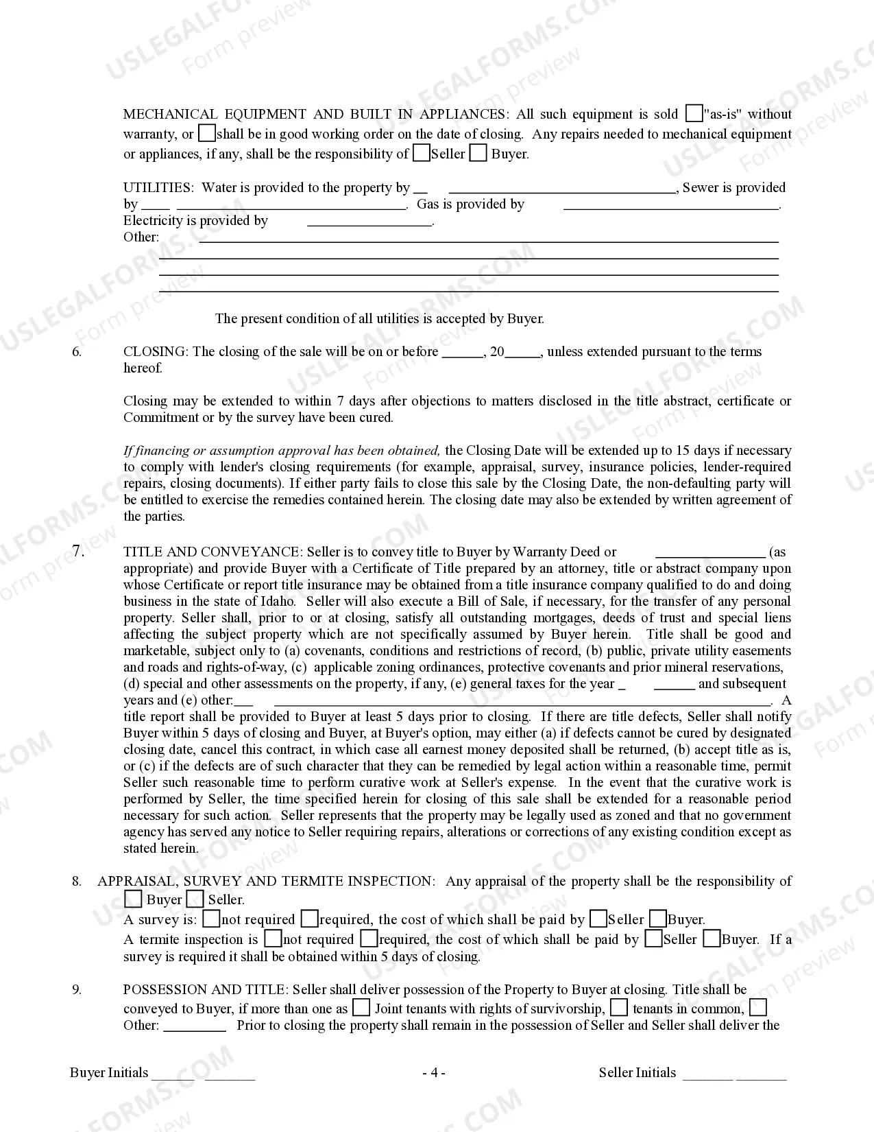 Preview Contract for Sale and Purchase of Real Estate with No Broker for Residential Home Sale Agreement