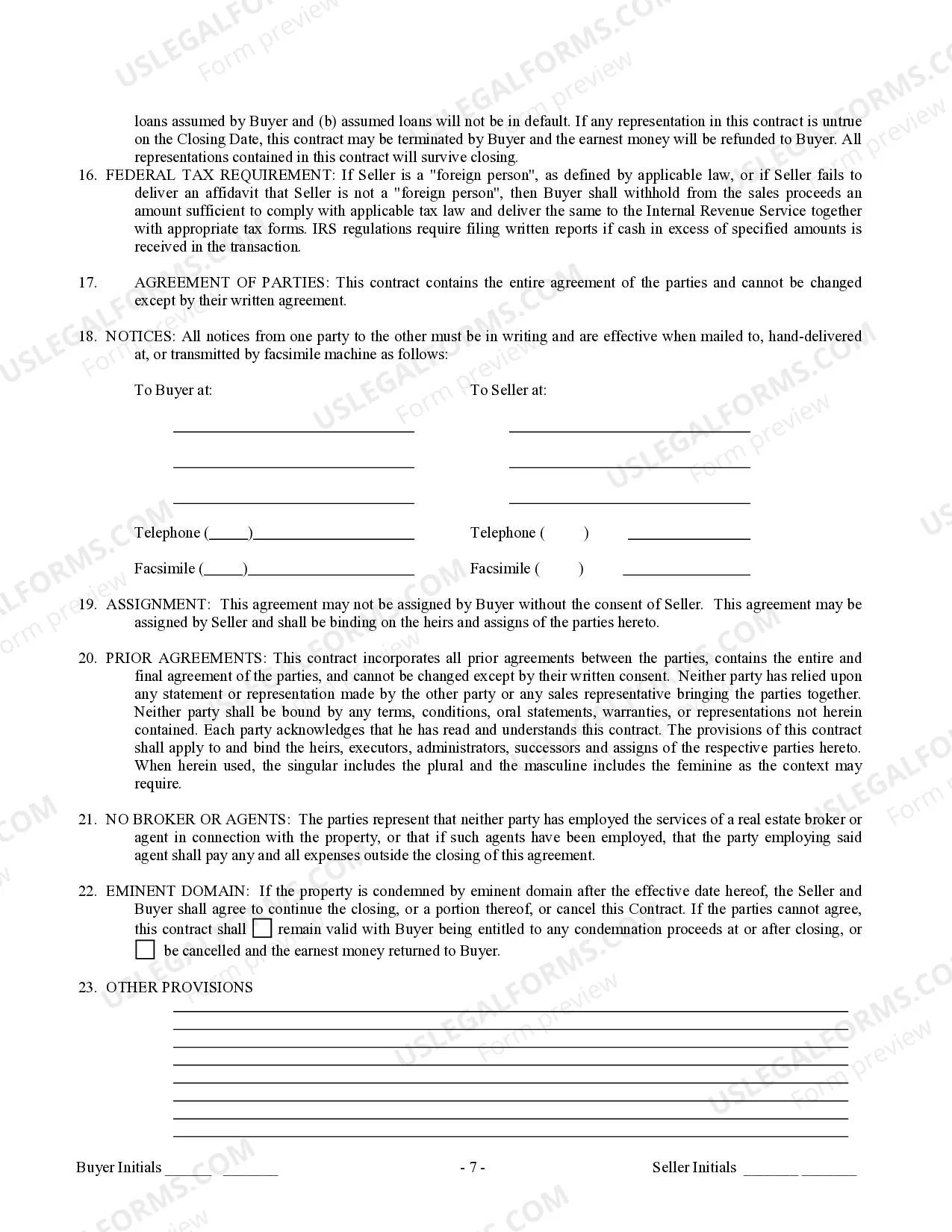 Preview Contract for Sale and Purchase of Real Estate with No Broker for Residential Home Sale Agreement