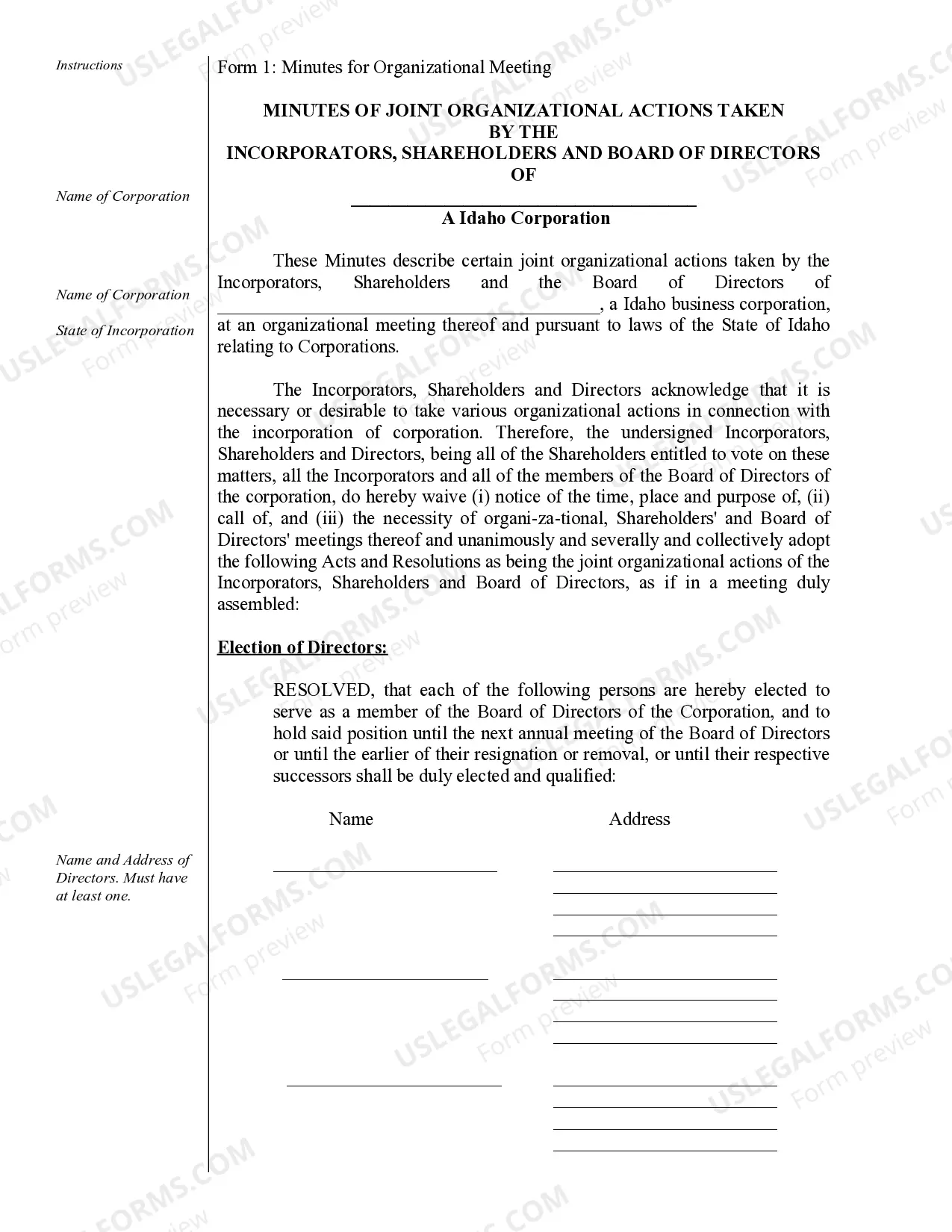 Preview Corporate Records Maintenance Package for Existing Corporations