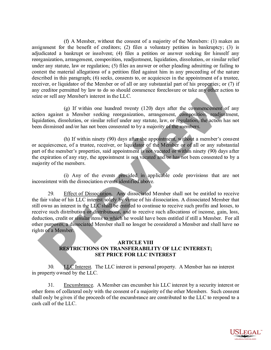 page 8 Limited Liability Company LLC Operating Agreement preview