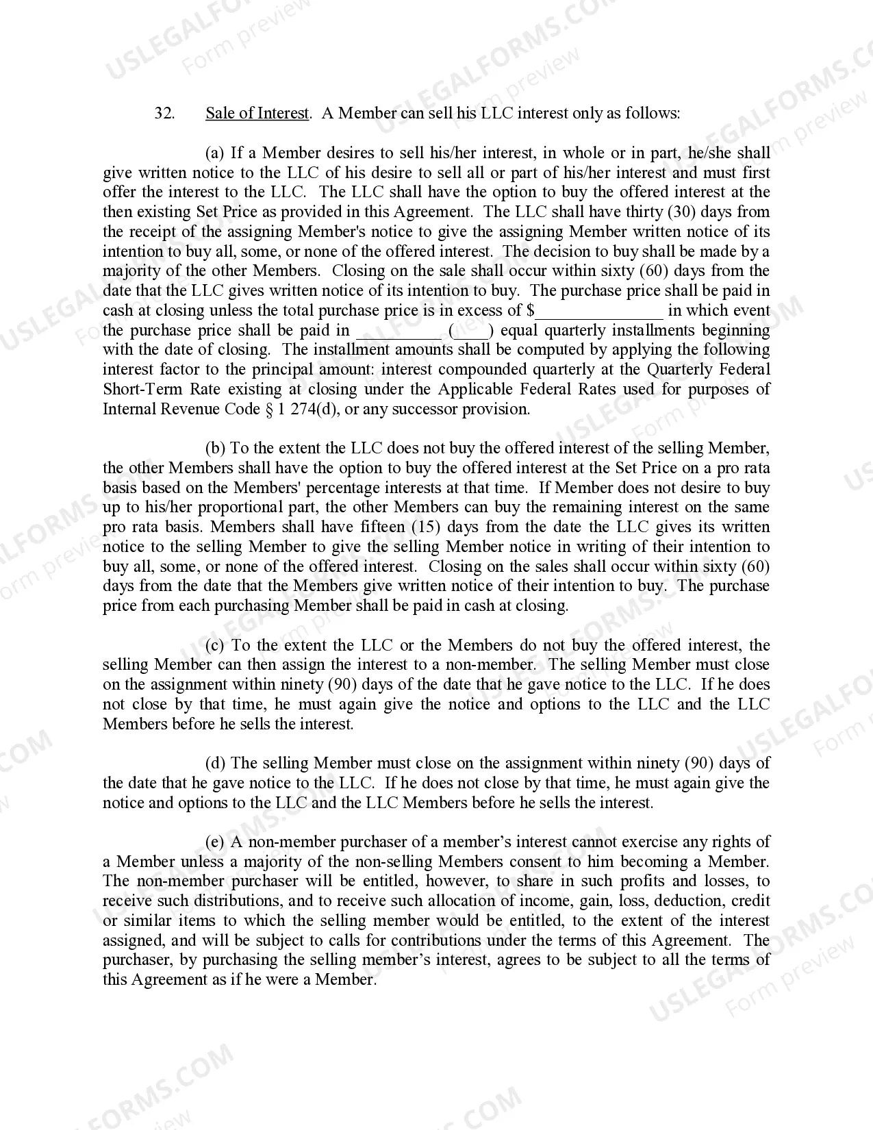 Preview Limited Liability Company LLC Operating Agreement