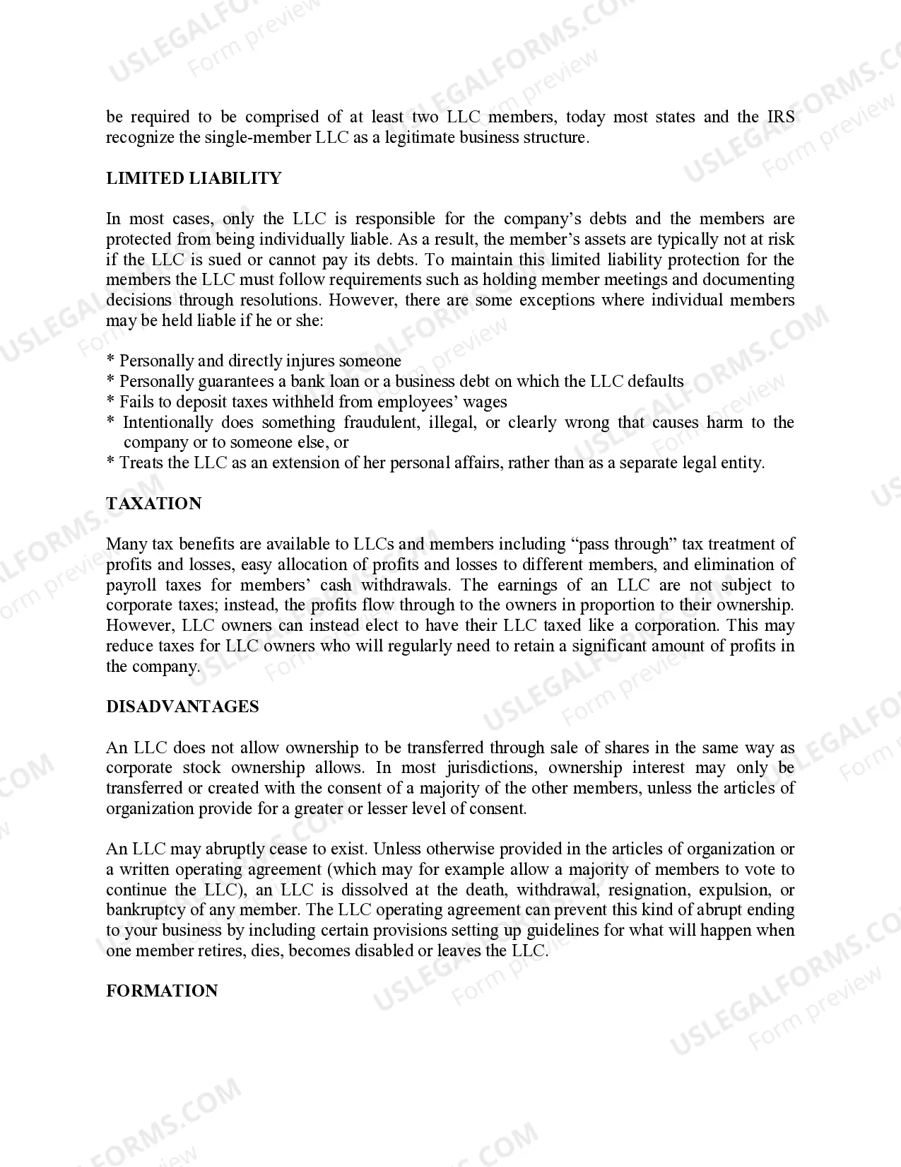 Preview Idaho Limited Liability Company LLC Formation Package