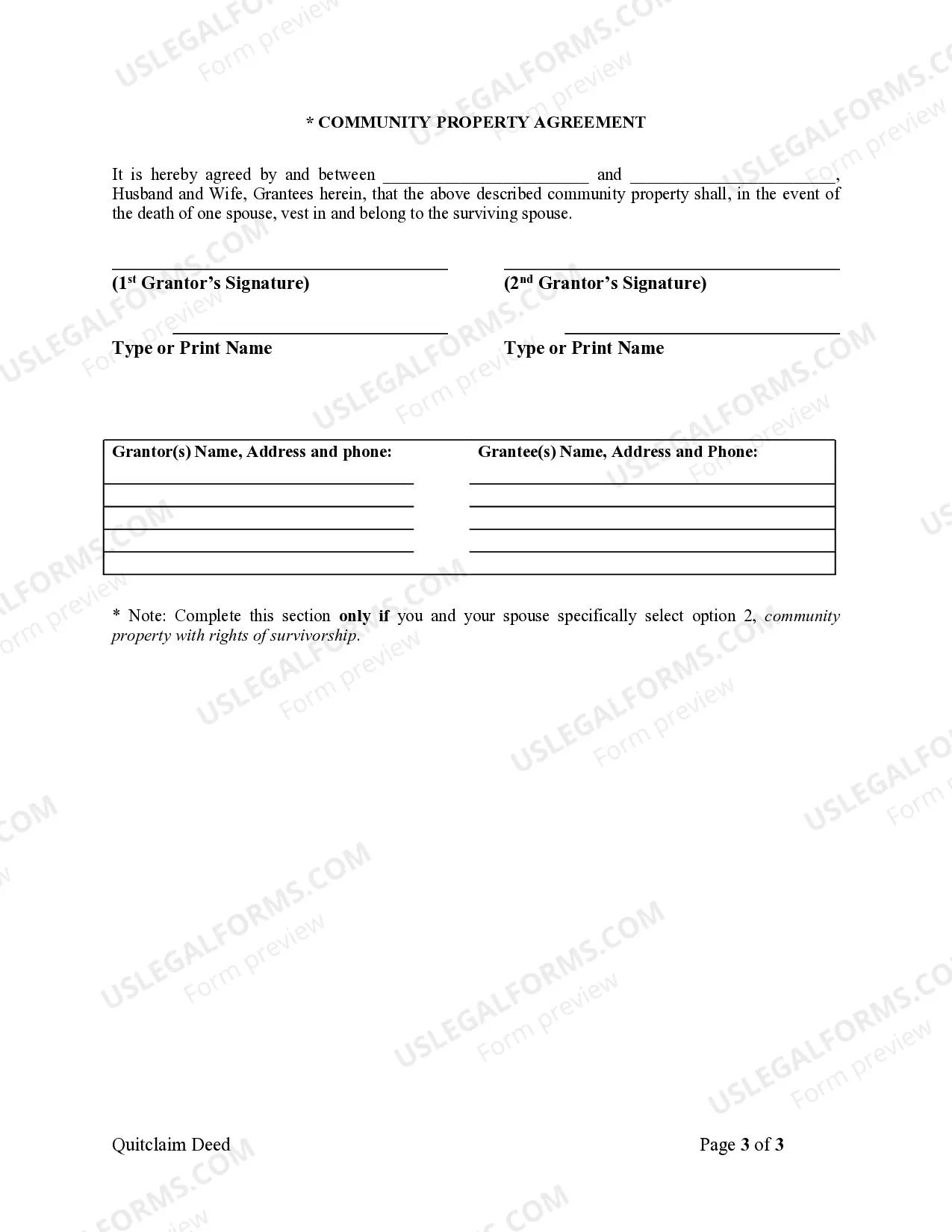 Preview Quitclaim Deed from Individual to Husband and Wife