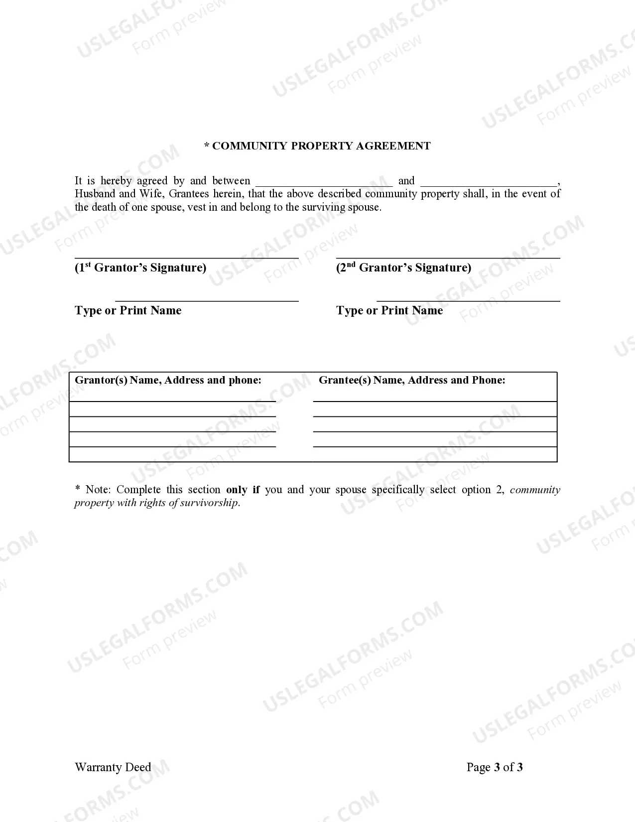 Preview Warranty Deed from Individual to Husband and Wife