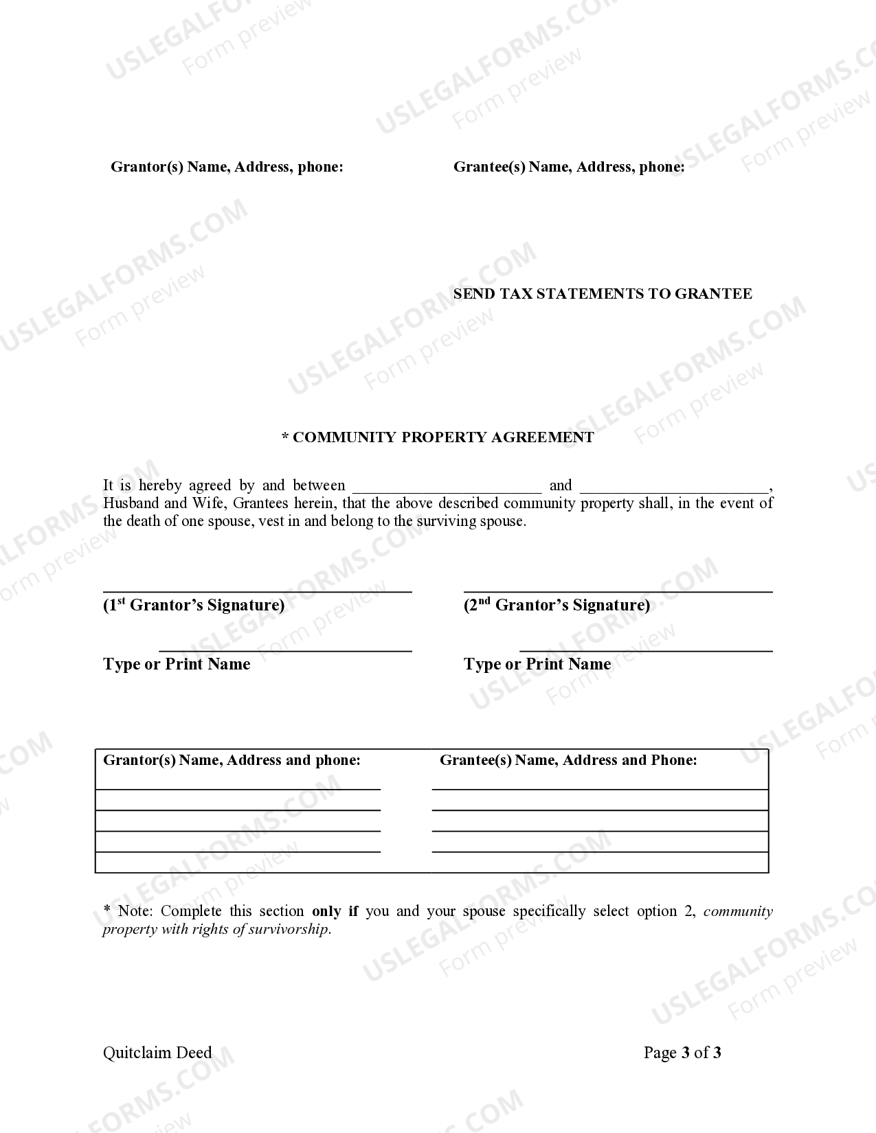 Nampa Idaho Quitclaim Deed from Corporation to Husband and Wife US