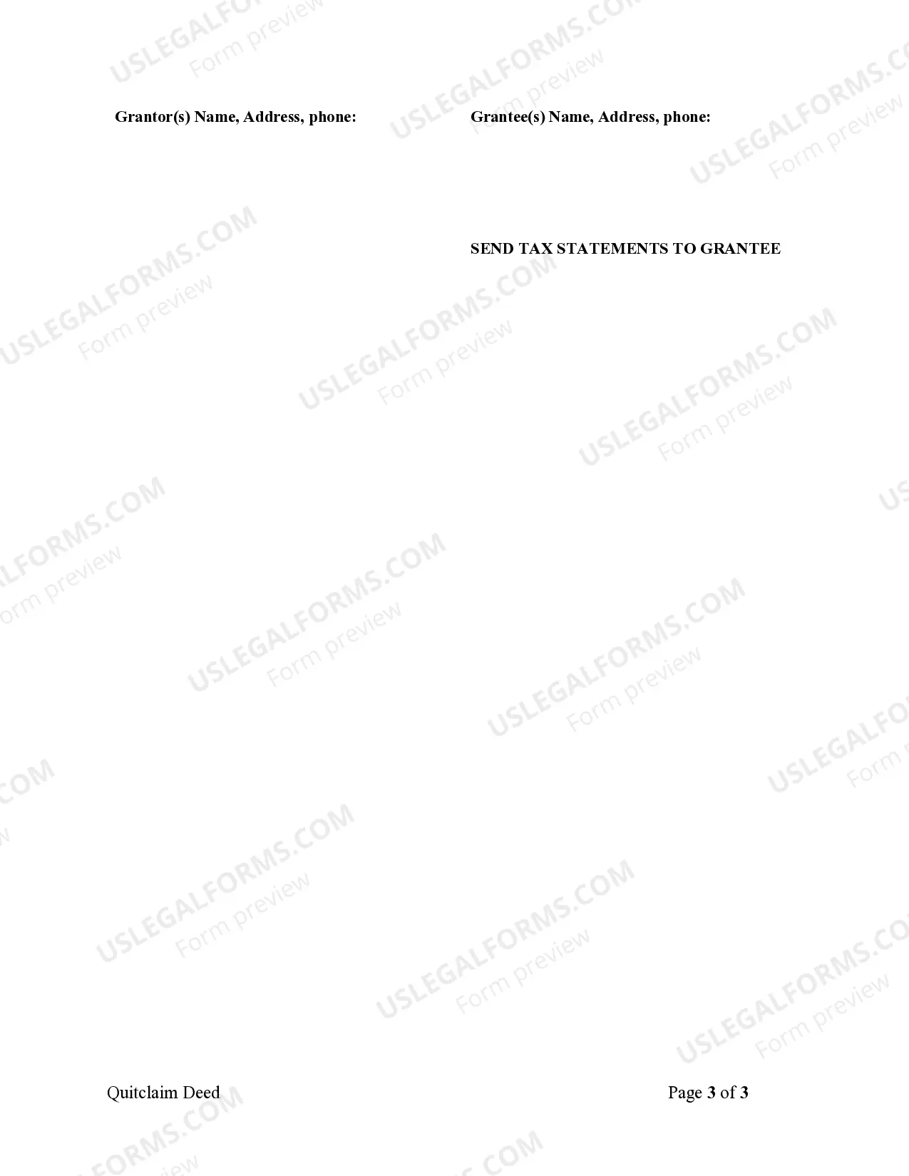 Preview Quitclaim Deed from Corporation to LLC