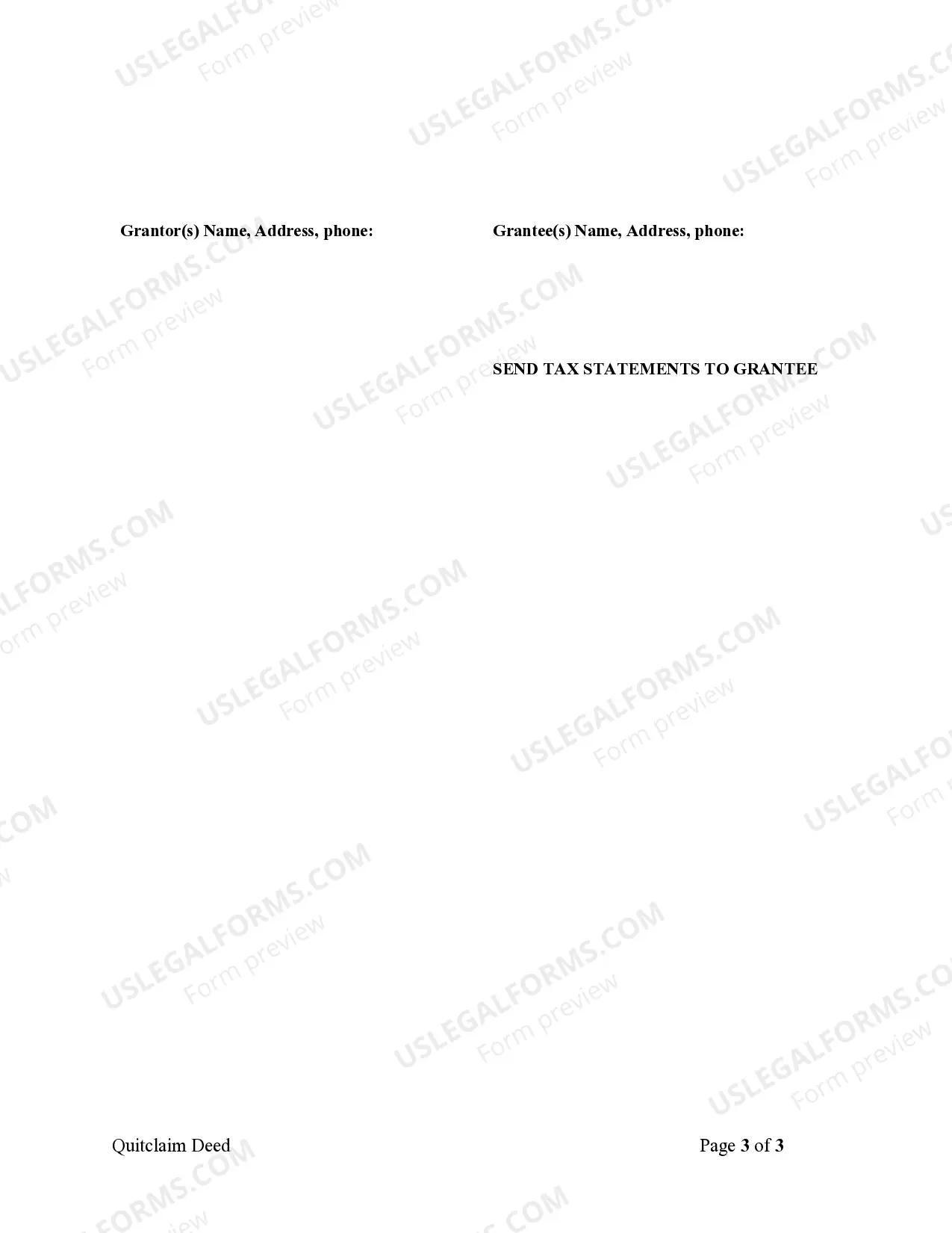 Preview Quitclaim Deed from Corporation to Corporation