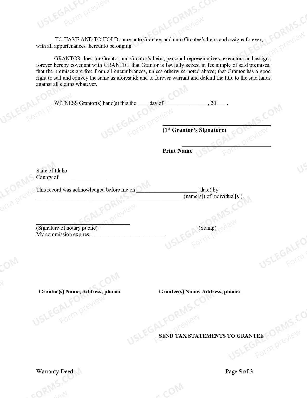 Preview Warranty Deed from Individual to a Trust