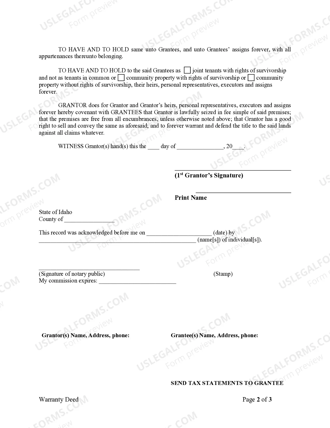 Preview Warranty Deed from Husband to Himself and Wife