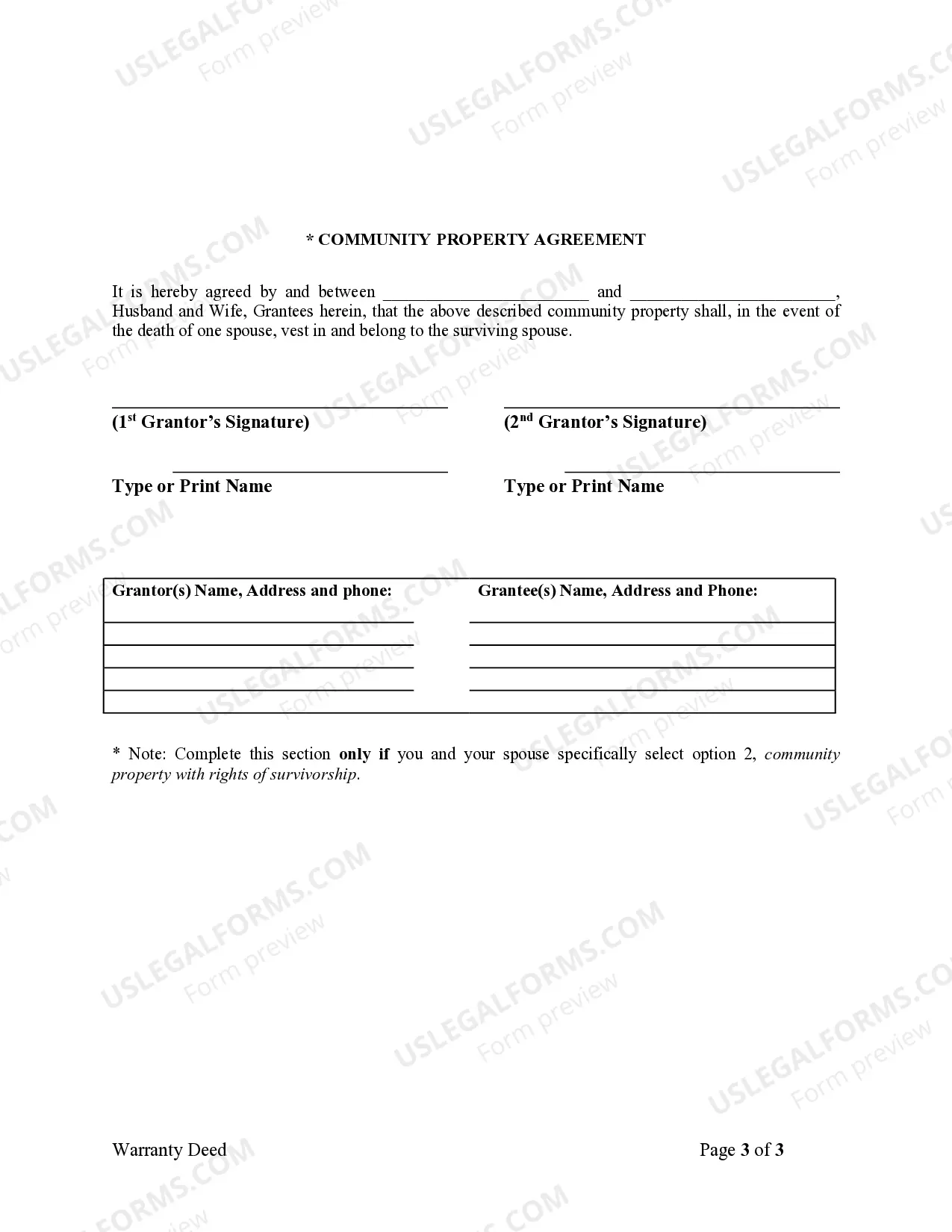 Preview Warranty Deed from Husband to Himself and Wife