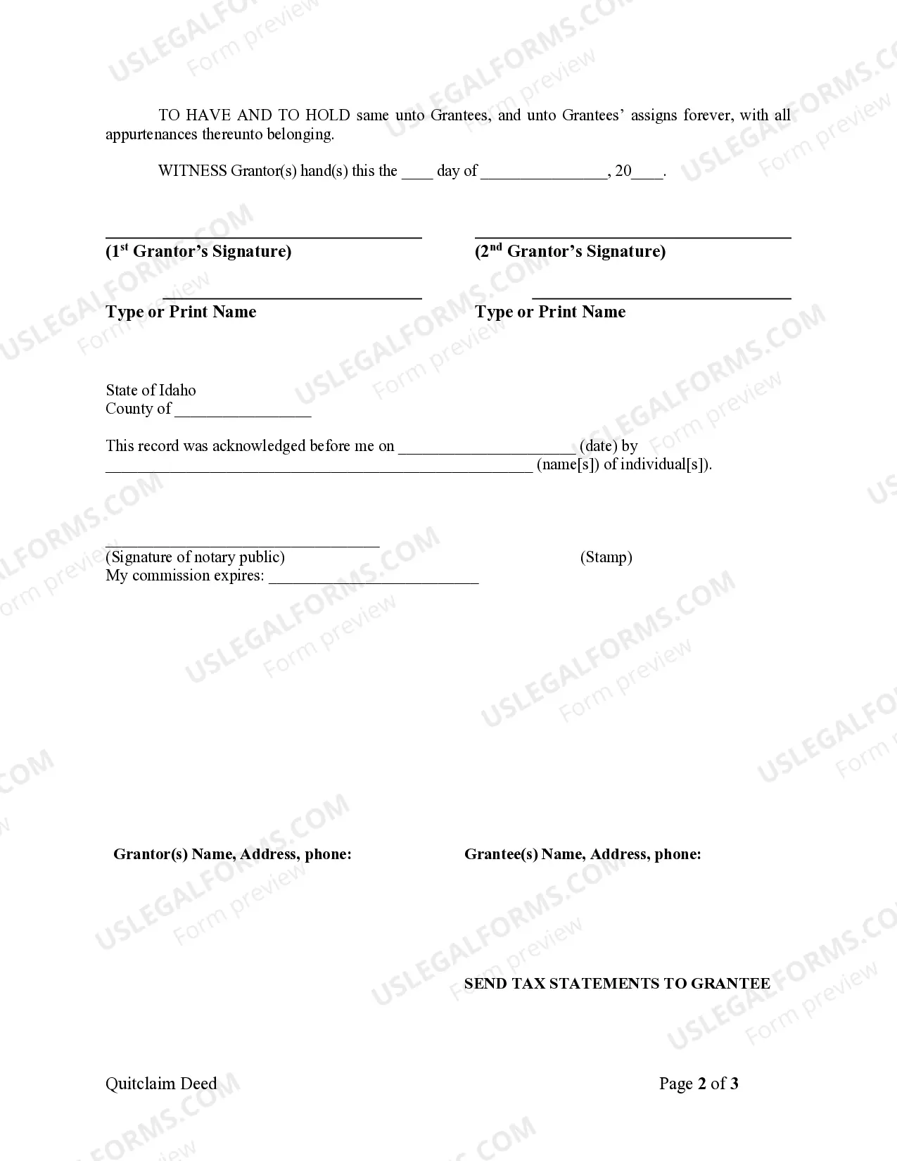 Preview Quitclaim Deed from Husband to Himself and Wife
