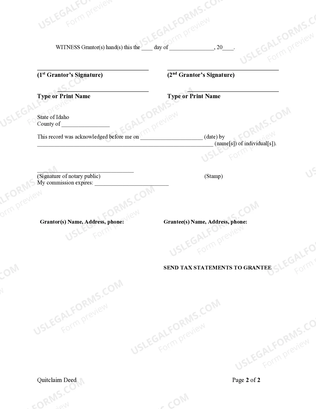 Preview Quitclaim Deed from Husband and Wife to an Individual