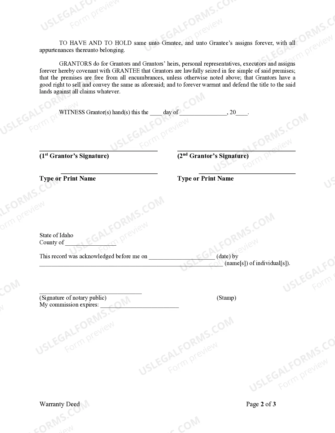 Preview Warranty Deed from Husband and Wife to an Individual