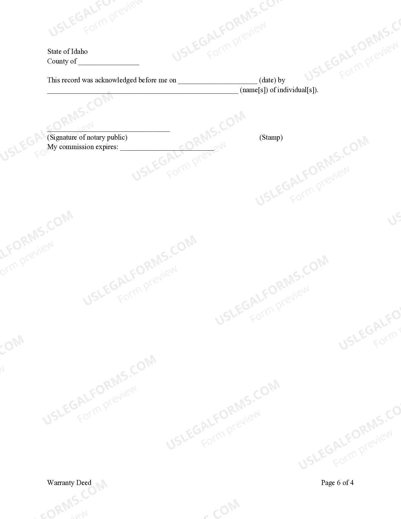 Preview Warranty Deed - Four Individuals to Two Trust with Two Trustees Each.