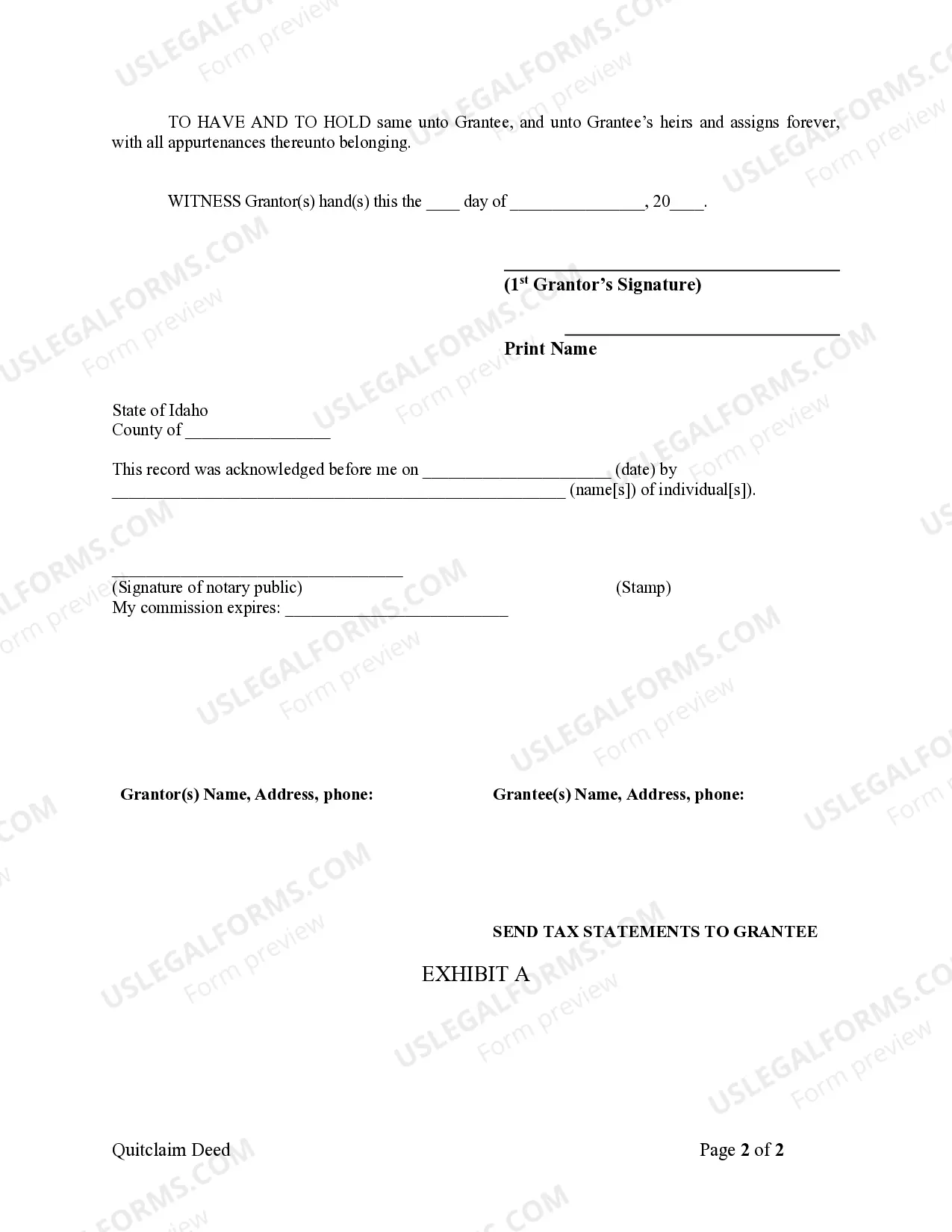 Preview Quitclaim Deed from Individual to Individual